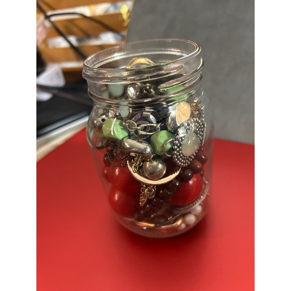 5" Assorted Costume Jewelry In Jar. All Wearable & Excellent Condition! - Picture 3 of 5